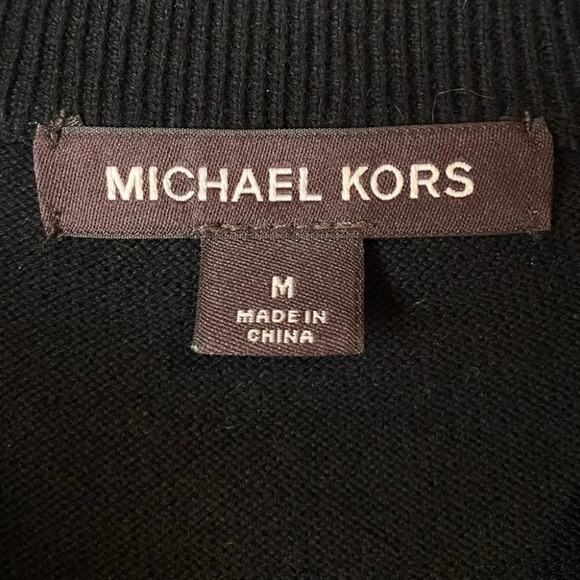 Michael Kors Black 1/4  Zip Mens Sweater - Picture 4 of 4